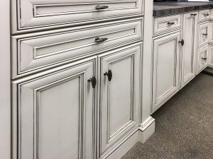 ornate white cabinets