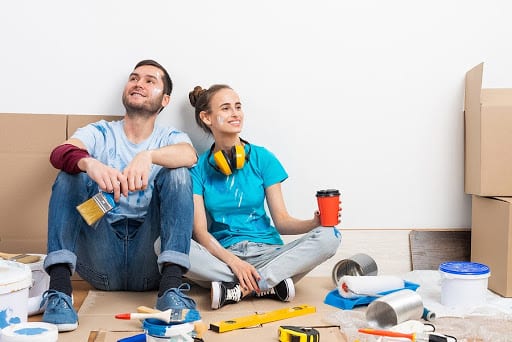 Couple Taking a Break from Their Remodeling Project