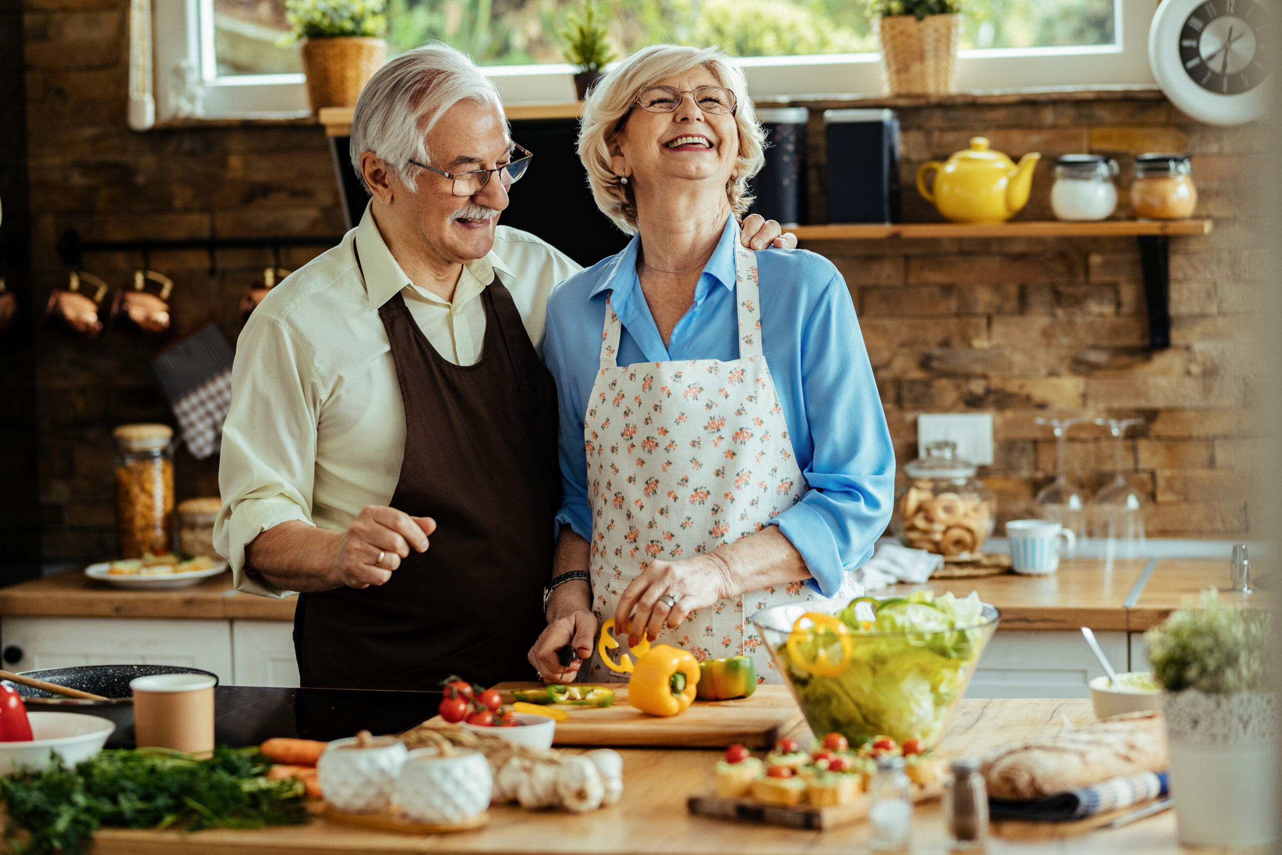 Couple staying in their home with aging in place renovations