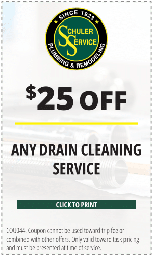 $25 off any drain cleaning service. Click to print. COU044. Coupon cannot be used toward trip fee or combined with other offers. Only valid toward task pricing and must be presented at time of service.