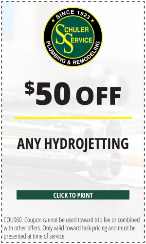 $50 off any hydrojetting. Click to print. COU060. Coupon cannot be used toward trip fee or combined with other offers. Only valid toward task pricing and must be presented at time of service.